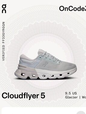 On Running Cloudflyer 5 Glacier Wolf Athletic Shoes NEW